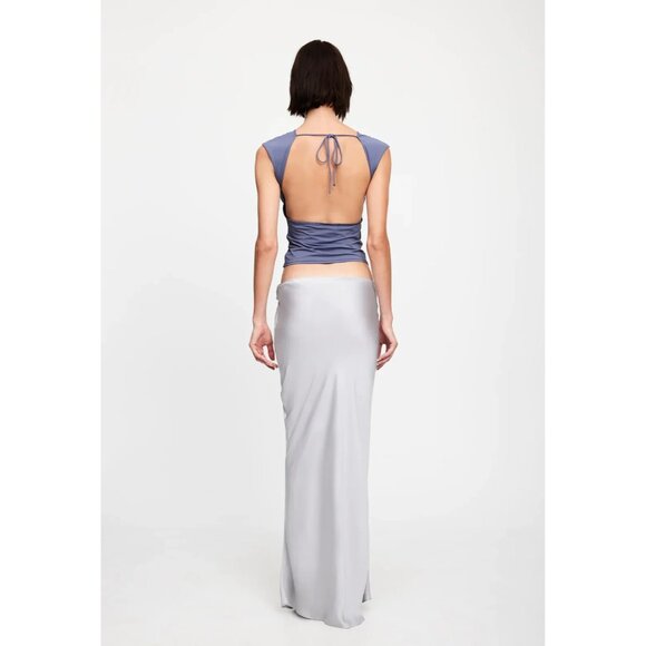 Lioness Uno Tie Top in Slate - Picture 2 of 7